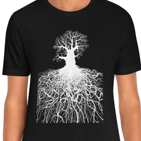 TREE ROOTS UNISEX BLACK JERSEY TSHIRT 