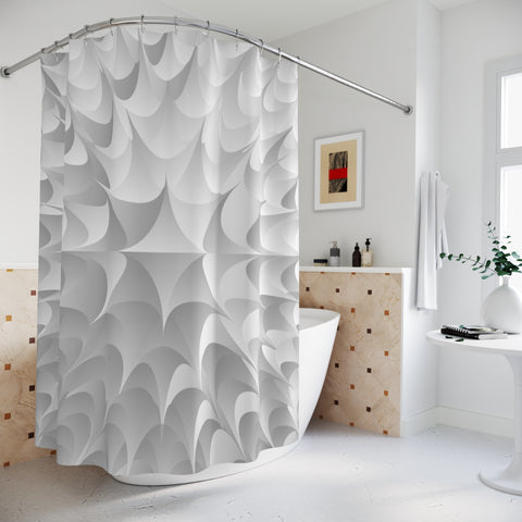 WHITE CONES GRAPHIC - SHOWER CURTAIN