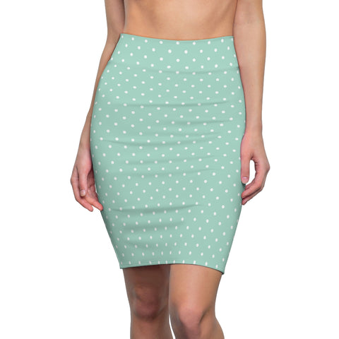 WHITE POLKA DOT - Pencil Skirt