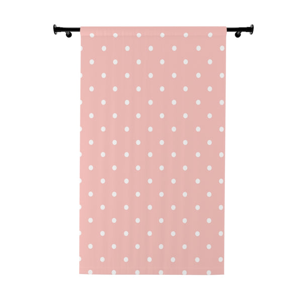 WHITE & PINK POLKA DOT - BLACKOUT Window Curtain