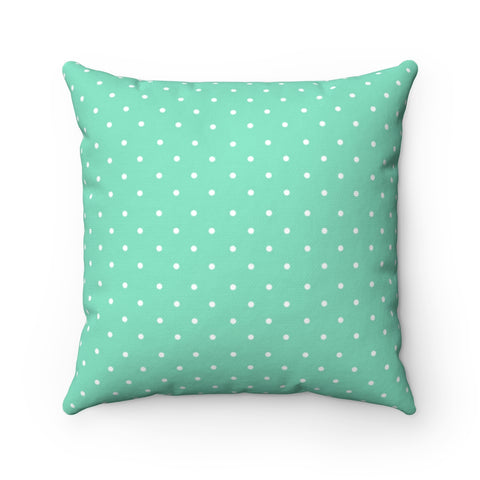 WHITE & TURQUOISE POLKA DOT - Square Pillow