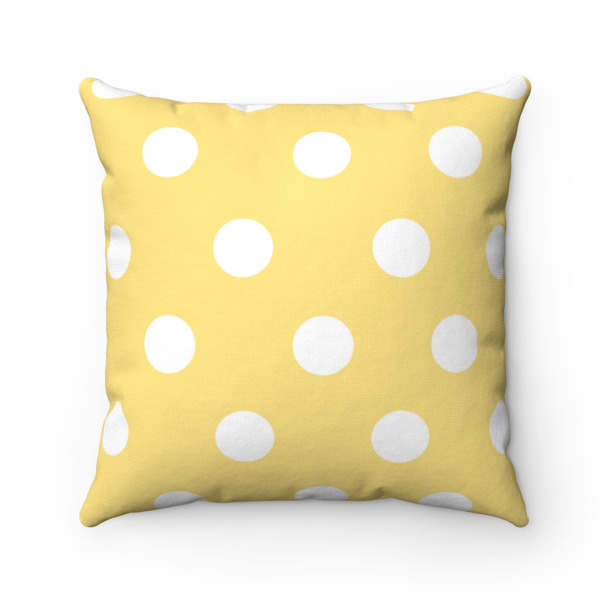 WHITE & YELLOW POLKA DOT - Square Pillow 