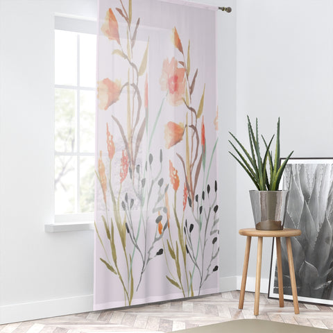 WOODSY BLOOMS - SHEER Window Curtain