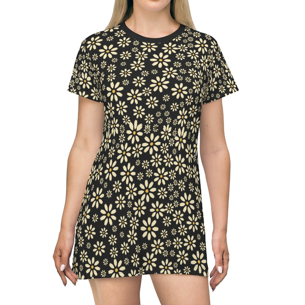 YELLOW DAISIES - T-Shirt Dress FRONT