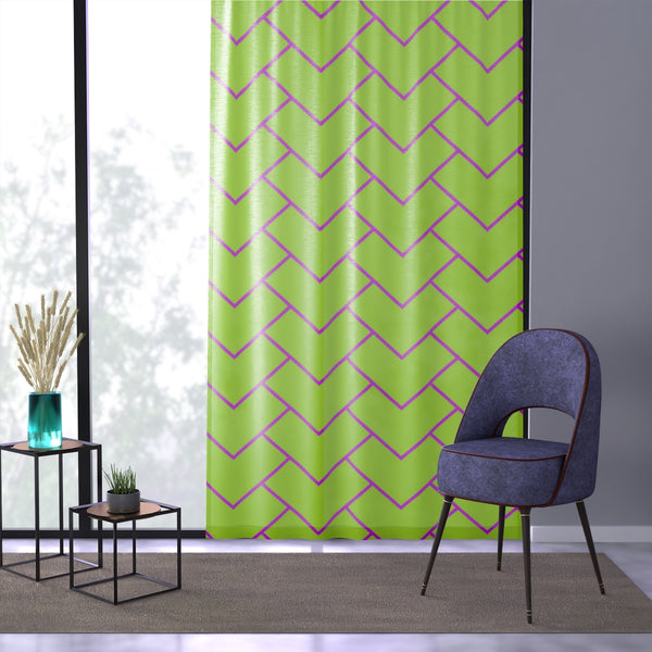 YELLOW & PINK CHEVRONS - SHEER Window Curtain