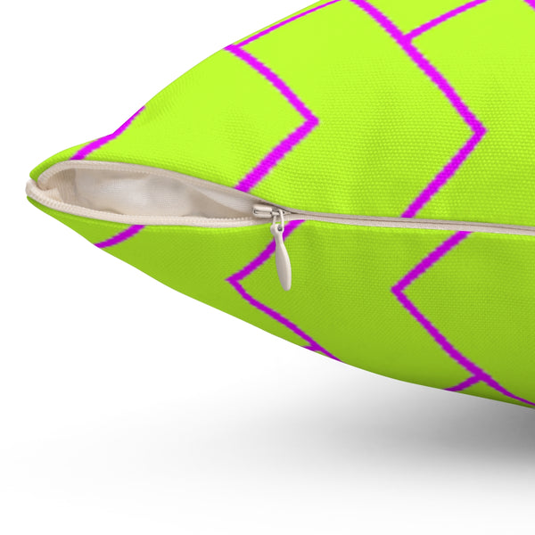 YELLOW & PINK CHEVRONS - Square Pillow