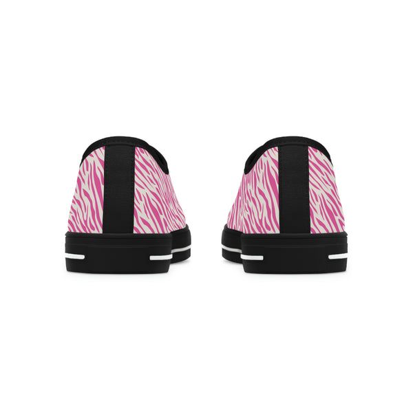 ZEBRA PINK - Women's Low Top Sneakers Black Sole