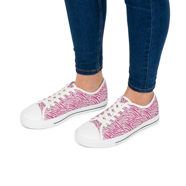 ZEBRA PINK - Women's Low Top Sneakers White Sole