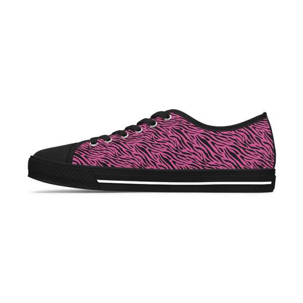 ZEBRA BLACK & HOT PINK - Women's Low Top Sneakers