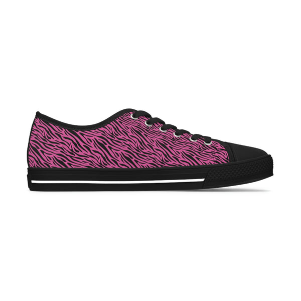 ZEBRA BLACK & HOT PINK - Women's Low Top Sneakers